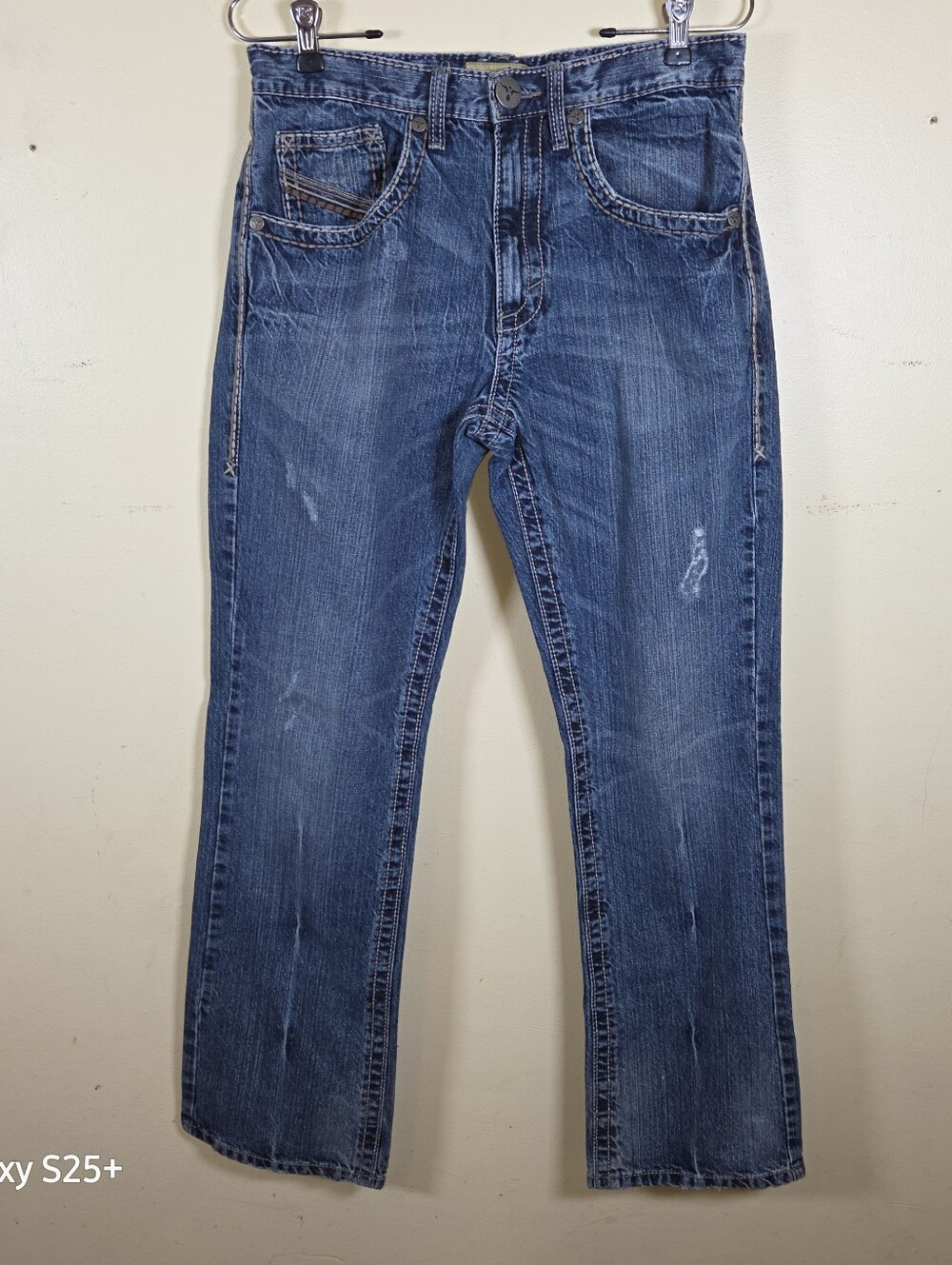 Wrangler 20X Jeans Distressed Denim Mens 30x30.5 Cowboy Western